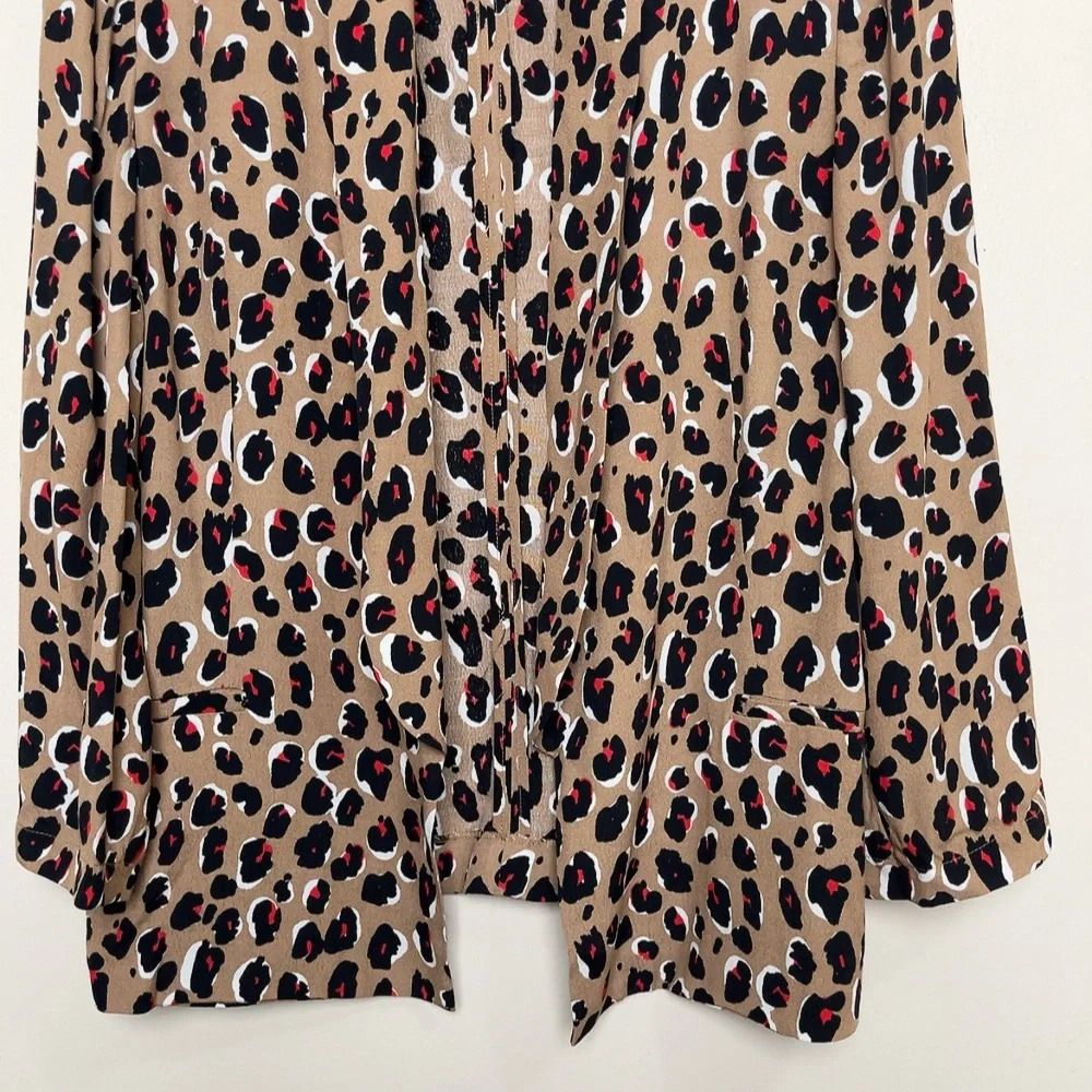 Chaus New York Womens Medium Leopard Open Blazer Jacket - Picture 3 of 12